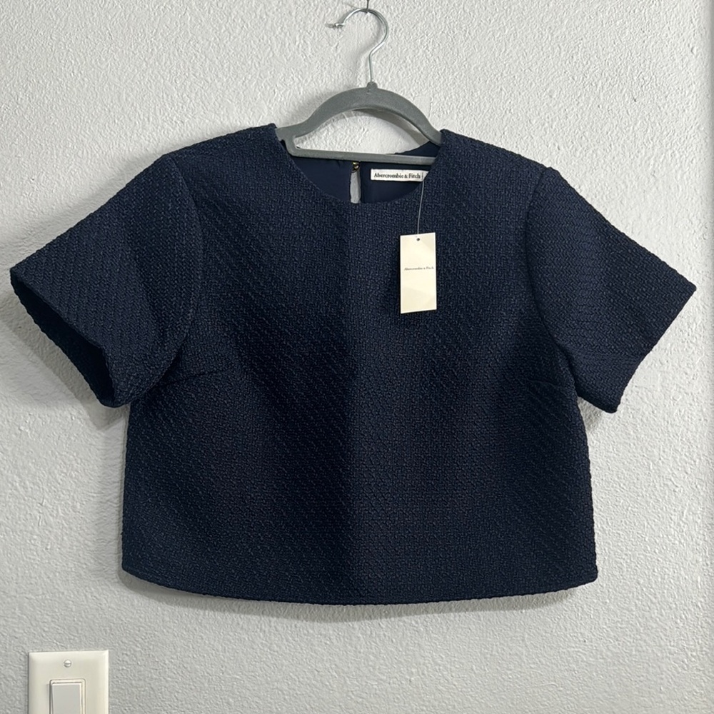 Abercrombie & Fitch Indigo Tweed Woven Tee Size XS